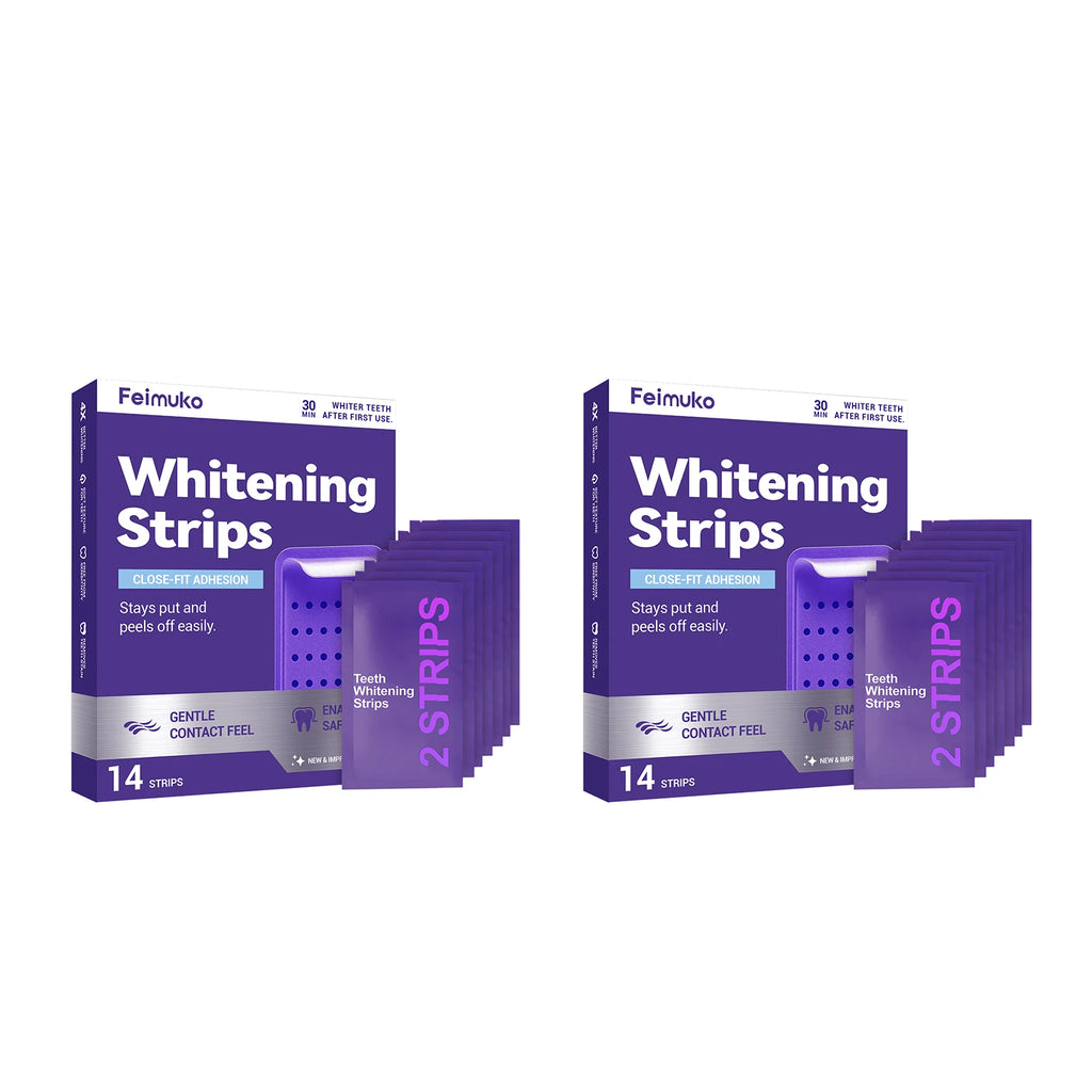 Purple Teeth Whitening Strips Oral Hygiene Fresh Breath Brighten Tooth Bleaching Long Lasting Oral Care Tooth Whitener Patches