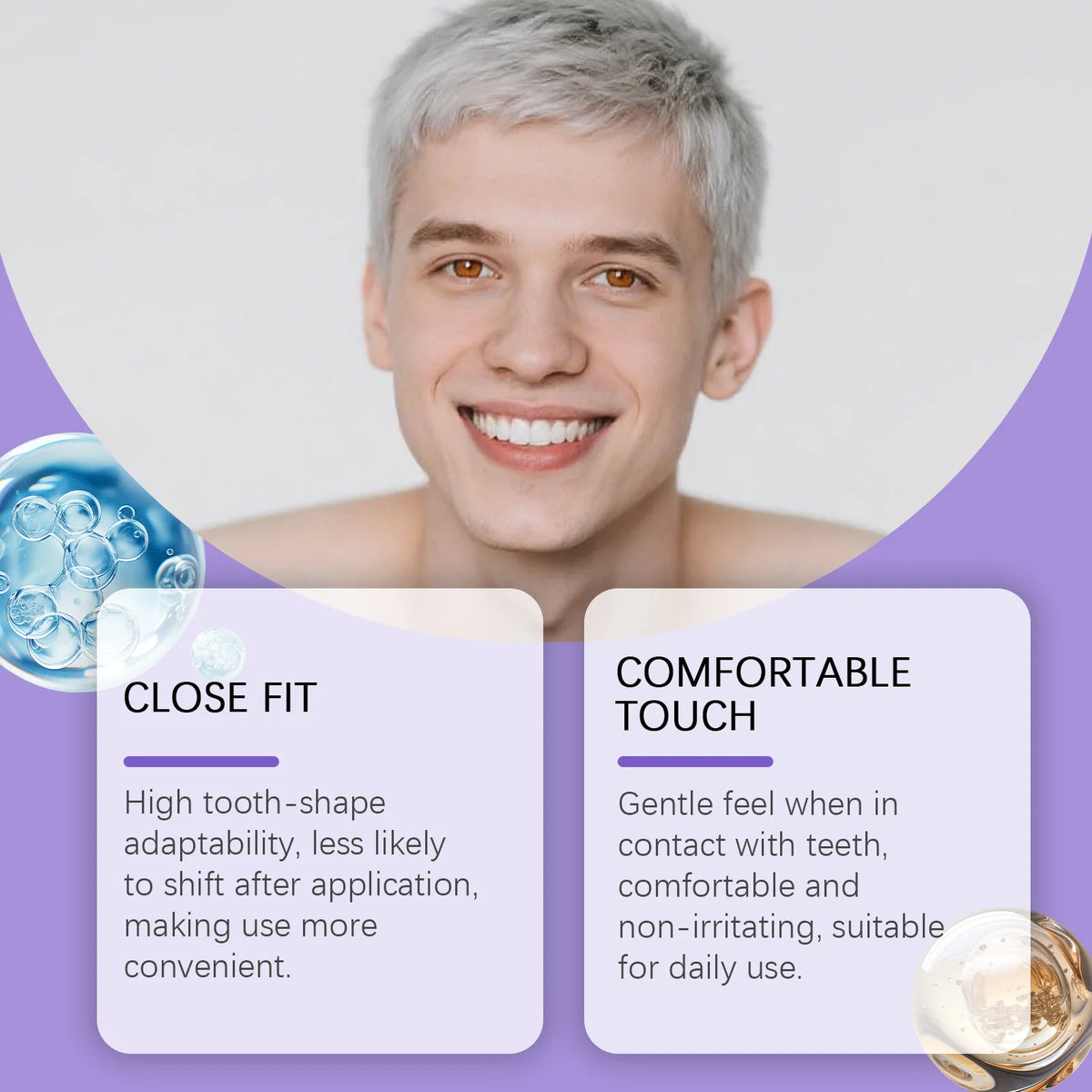 Purple Teeth Whitening Strips Oral Hygiene Fresh Breath Brighten Tooth Bleaching Long Lasting Oral Care Tooth Whitener Patches